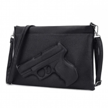 Women Handbag High Women Clutch Bag 3D Gun Embossed Pistol Bag Envelope Crossbody Bag for Girls