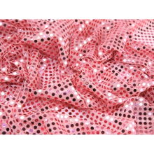 (Pink) Minerva Sequin Stretch Knit Fabric - per metre