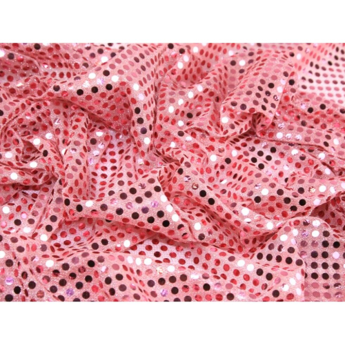 (Pink) Minerva Sequin Stretch Knit Fabric - per metre