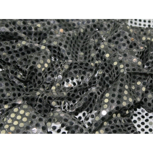 (Black) Minerva Sequin Stretch Knit Fabric - per metre