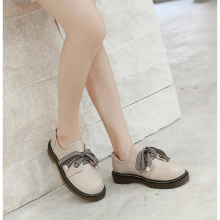 Spring Ribbon Espadrilles Shoes Ladies Girls Derby Oxford Shoes Woman Rubber Leather Flats Loafers Bowtie Sewing Moccasins