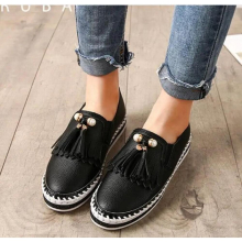 Crystal Small Leather Shoes Women Tassel Espadrilles Creepers Fishermen Flats Ladies Loafers Leather Moccasins