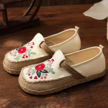 Bohemian Style Ladies Cotton Linen Shoes Slip-On Espadrilles Sneakers Women Casual Flat Driving Loafers