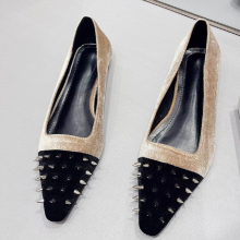 Rivet Flats Women Boat Shoes Summer Shallow Female Slip On Slides Mixed Colors Pointed Toe Ladies Flat With Shoes