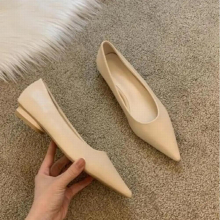 version of flat shoes for womens versatile pointed soft sole womens work boat shoes