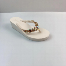 Sandals Woman Flip flops Summer Slippers Rhinestone decoration open Toe Flip Flops Women Outdoor Wedge Beach Shoes cc48