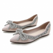 Boat Shoe for Woman Spring Single Shoe Woman Flat Gentle Diamond Shoes Large Size Womens Party Shoes 41 To 43