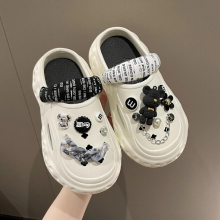 Charms Clog Shoes High Summer Sandals For Girls Outdoor Women Slippers Thick Sole Decorative Cave Shoes