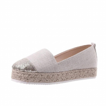 Woman Espadrilles Womens Loafers for Women Slip On Shallow Weave Flat Shoes Platform Comfort Ladies Moccasins