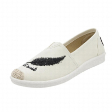Plus Size 35-42 Embroider Women Shoes Loafer Casual Slip on Shoes Woman Espadrilles Hemp Canvas Flat Shoes chaussure