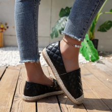 Classical Top Goat Leather Woman Espadrilles Slip on Loafers Comfortable Flat Fisherman Shoes