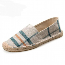Women Espadrille Casual Shoes Girl Canvas Driving Loafers Flats Female Hemp Insole Fisherman Shoes Graffiti stripe