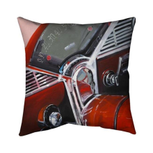 26 x 26 in. Vintage Red Car Dashboard-Double Sided Print Indoor Pillow