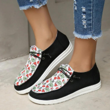 Espadrilles Shoes Women For Christmas Autumn Comfy Lace Up Women Sneakers Xmas Gift Home Outdoor Walking Sport Flats
