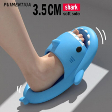 Summer Shark Slippers Men Flip Flop Home Waterproof Shark Slides Women Couple Sandals Mens Shoes Non-Slip Thick Sole Slippers