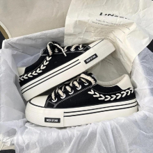 Breathable Shoes Casual Female Sneakers Clogs Platform Women Round Toe Tennis Creepers Cross Espadrille Summer Canvas