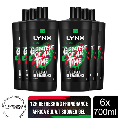 (Africa, 6 Pack) Lynx Shower Gel 700ml, 3 or 6 Pack