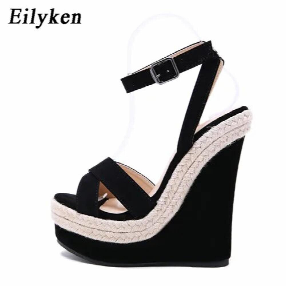 Summer Peep Toe Sandals Women Shoes Buckle Ankle Strap Leisure Platform Wedges High Heels-image-OPC-PCY6SM6-NEW