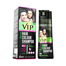 VIP Natural Hair Colour Shampoo Black 180ml | For Coloring Hair, Beard, Mustache & Body Hair | Hair Treatment & Mask
