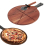 Pizza Board Cutting Serving Wooden Paddle Round Pizza Cutter Wheel 1