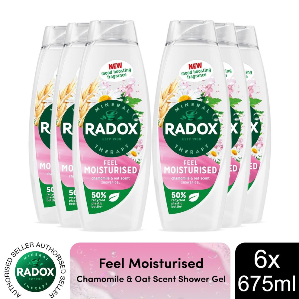 (Buy 6) Radox Shower Gel Feel Moisturised 675ml, 3 or 6pk