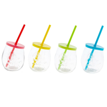 4x Mason Drinking Jar Glasses Straw Cocktail Gin Novelty Tilt 400ml