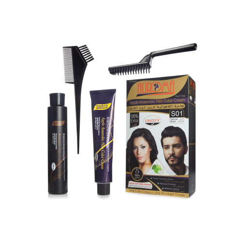 Auroma Hair Treatment and Hair Mask Hair Color ( Natural Black ) Cream