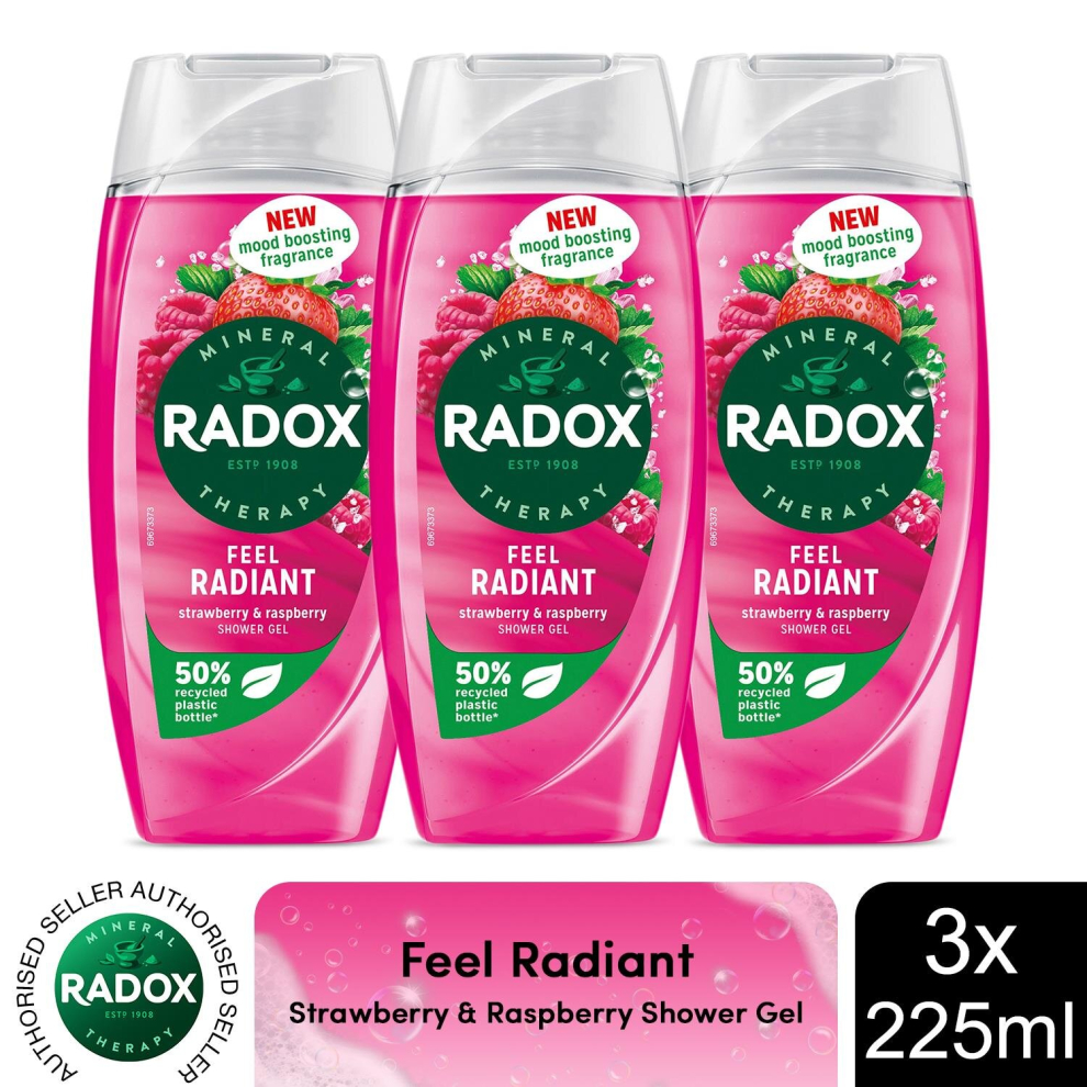 Radox (Buy 3) Shower Gel Feel Radiant 225Ml, 3 Or 6Pk