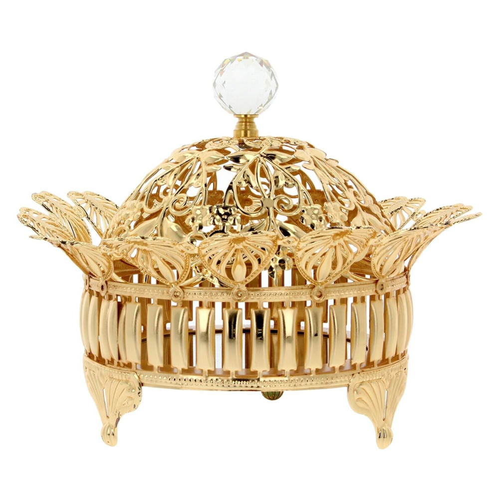 Sweet Bowl Lid Round Metal Candy Mirrored Decorative Wedding Gold