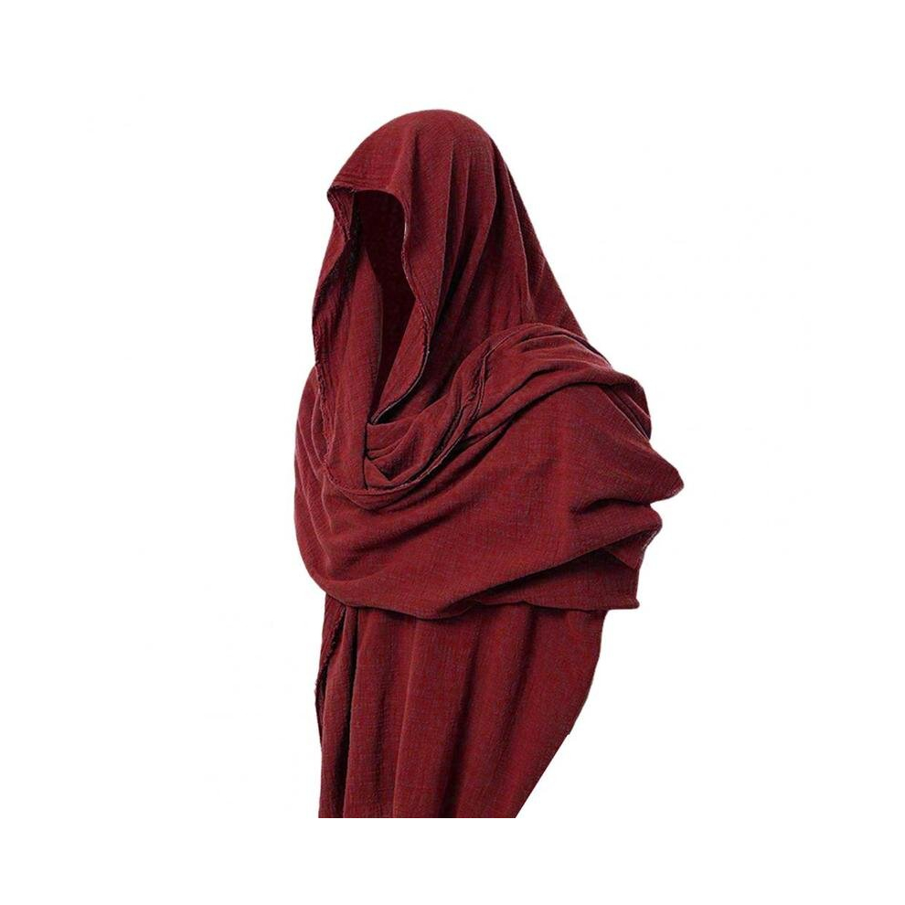 (Red) Popular Male Hood Cloak Solid Color Skin-touch Pirate Scarf Halloween Cosplay Accessories  Long Men Scarf for Camping-image-OPC-PCY7VRR-NEW