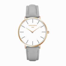 Chronos 1898 Men Women Quartz Watch Case Unisex Couple Leather Watches Large Analog Face Brown Montre Femme
