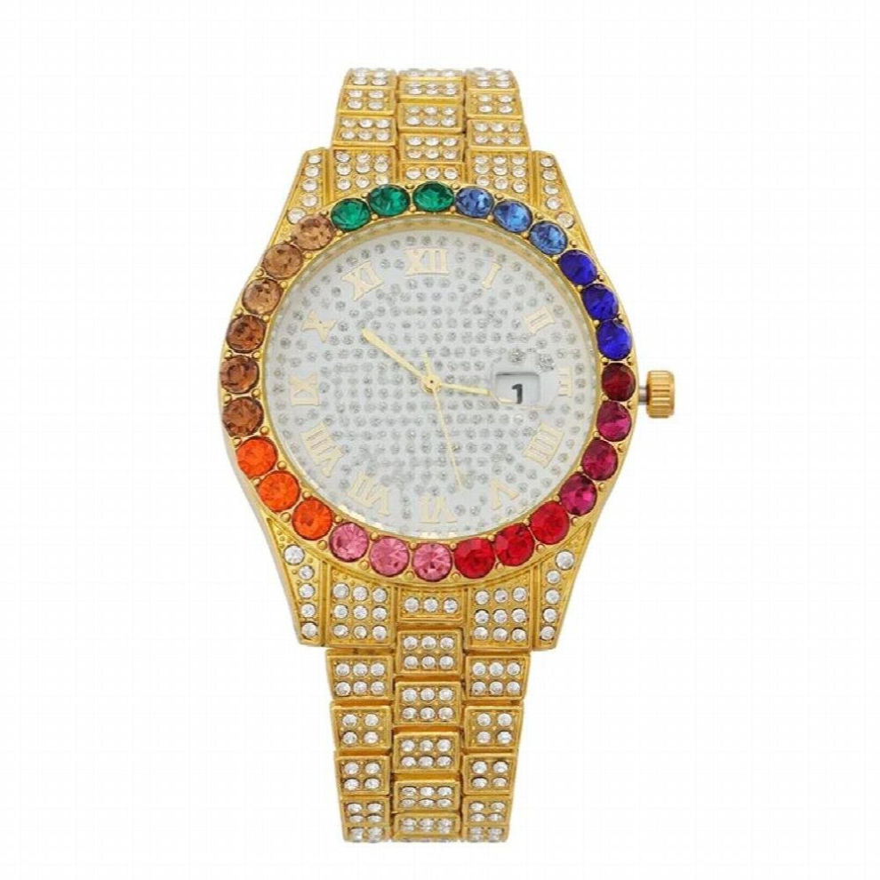 Jessingshow Casual Steel Strap Rhinestone Alloy Watch Newest Ladies Starry Date Quartz Wristwatch Women Gift Clock-image-OPC-PCY8NVY-NEW