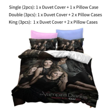 (Style B, Single(135 x 200cm)) The Vampire Diaries Bedding Single Double King Duvet Cover Pillowcases Fans Gift