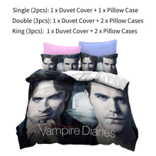 (Style F, Double( 200 x 200cm)) The Vampire Diaries Bedding Single Double King Duvet Cover Pillowcases Fans Gift