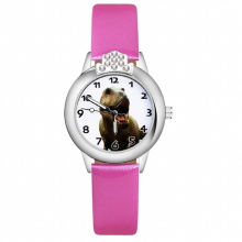 Cartoon Dinosaur Crystal Childrens Watches Kids Student Girls Quartz Leather strap Wrist Watch Clock JK50