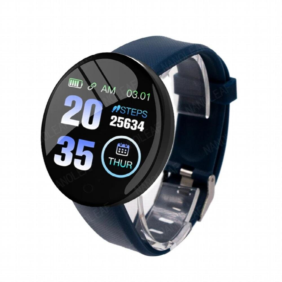 Men Women Smart Watch D18 Smartwatch Heart Rate Monitor Call Reminder Alarm Clock Round Fitness Digital Watches For Ios Android Brown 885674443205