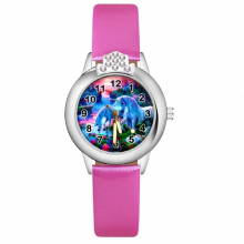 Cartoon Unicorn horse Crystal Childrens Watches Kids Student Girls Quartz Leather strap Wrist Watch Clock JK168