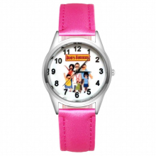 Cartoon Wrist Watches Style Childrens Kids Students Girls Quartz Leather Strap Clock JC161