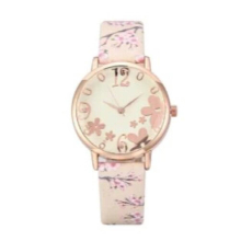 Women Embossed Flowers Small Fresh Printed Belt Student Quartz Watch montre femme Reloj