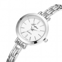 Silver Plated Bracelet Watches Women Dress Sport Wristwatch Ladies Business Quartz Watch For Women