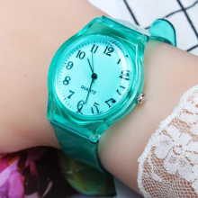 Women Summer Transparent Watches Colorful Casual Round Digital Sport Watch Clock LED Luminous Wristwatch Jelly Clock