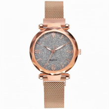 Rose Women Watch Top Magnetic Starry Sky Lady Wrist Watch Mesh Female Clock For relogio feminino