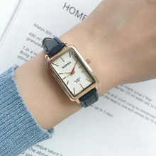 Rectangle Ladies Watch Brown Quartz Clock Womens Casual Retro Leather Watches Female Wristwatches