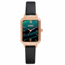 Green Dial Women Watches Square Ladies Quartz Watch Bracelet Set Leather Strap Womens Watches Reloj