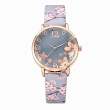 Girl Watch Women Embossed Flowers Small Fresh Printed Belt Dial Watch Female Student Quartz Watch relogio