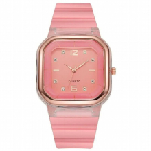 Girls Watch Couple Square Women Watches Dial Personality Silicone Strap Quartz Wrist Creative Watches Wrist Band Clock