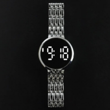 Touch Screen Womens Watch Silver Vintage LED Digital Sports Military Wristwatches Electronic Girls Present Gift