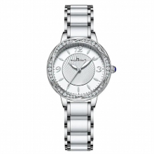 Light Steel Belt Butterfly Buckle Ceramic Womens Watch Luminous Waterproof Womens Watch