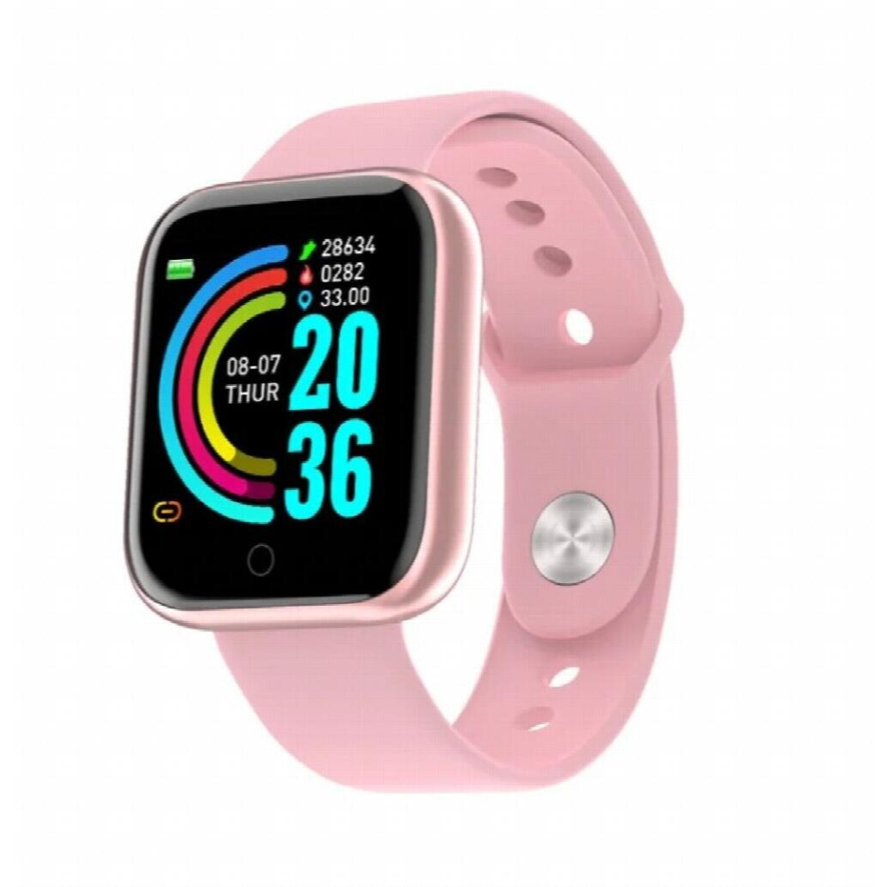 Y68 Smart Watch Women Men Sport Bluetooth Pedometer Heart Rate Monitor D20 Waterproof Tracker Bracelet Pink 885674471789