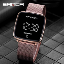 Sanda 8009 Lady For Watches Week Display Square Touch Screen Students Digital Watches Suitable For Girls Boys